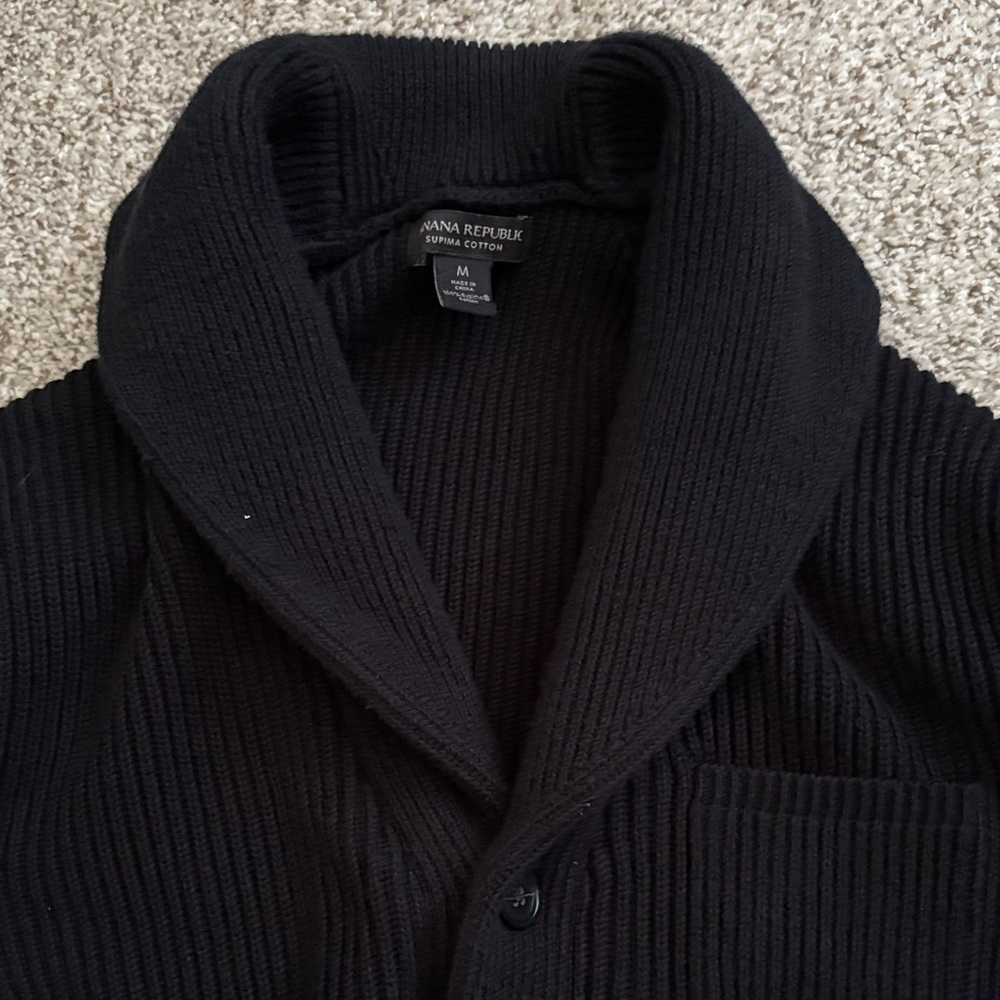 Excellent used condition - Banana Republic Men's Black Shawl Cardigan Sweater